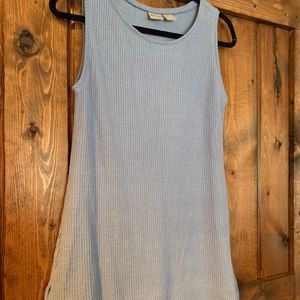 Chicos zenergy periwinkle waffle knit long tank size S